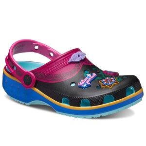 NWT Crocs Frozen Anna Classic Clogs Black/Multi 210505 90H